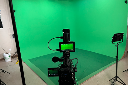 Virtual Production Green Screen Cyclorama Space using Blackmagic Design URSA Mini Camera